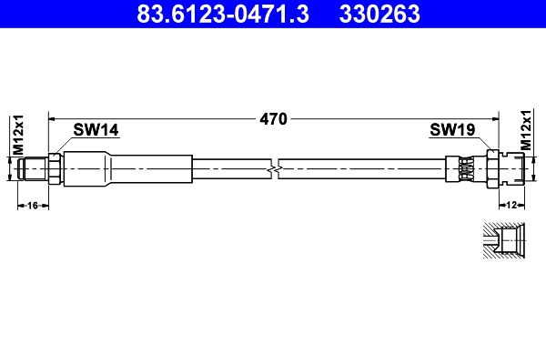 ATE 83.6123-0471.3 Brake Hose