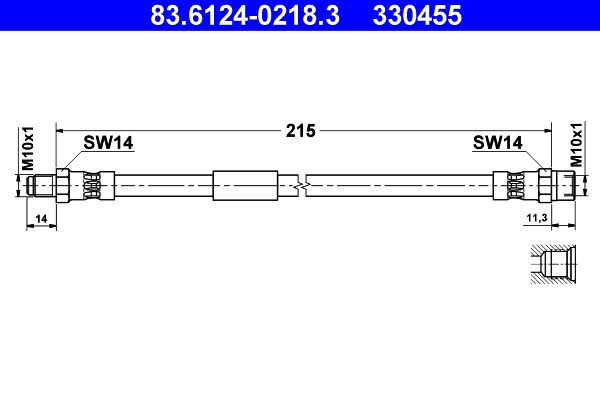 ATE 83.6124-0218.3 Brake Hose