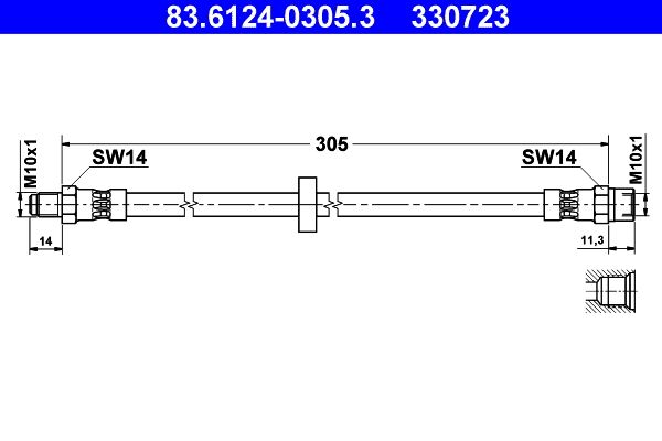 ATE 83.6124-0305.3 Brake Hose