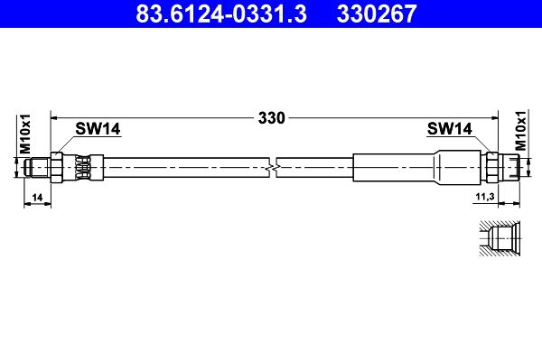 ATE 83.6124-0331.3 Brake Hose