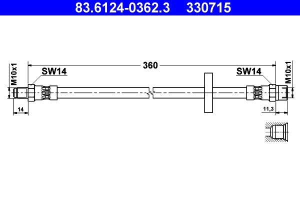 ATE 83.6124-0362.3 Brake Hose