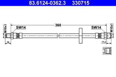 Brake Hose ATE 83.6124-0362.3