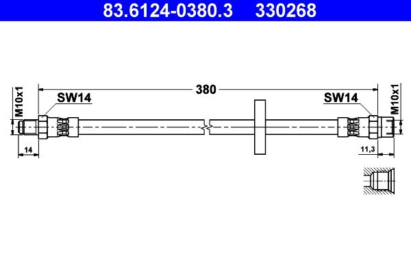 ATE 83.6124-0380.3 Brake Hose