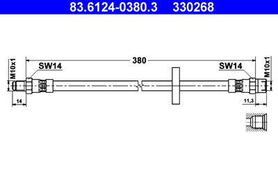 Brake Hose ATE 83.6124-0380.3