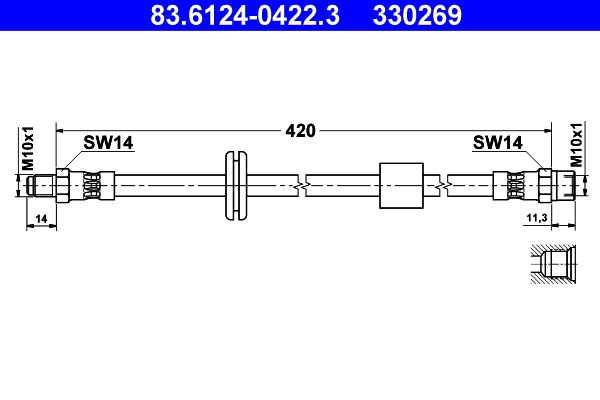 ATE 83.6124-0422.3 Brake Hose