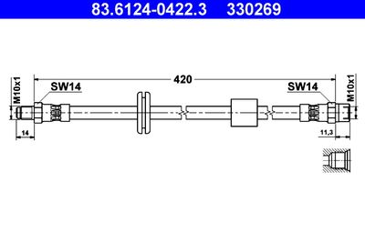 Brake Hose ATE 83.6124-0422.3