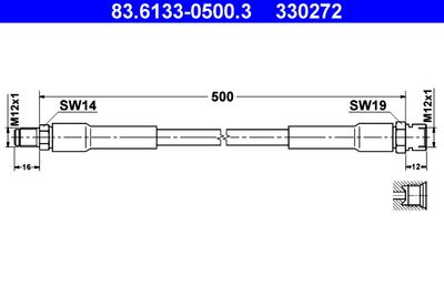 Brake Hose ATE 83.6133-0500.3