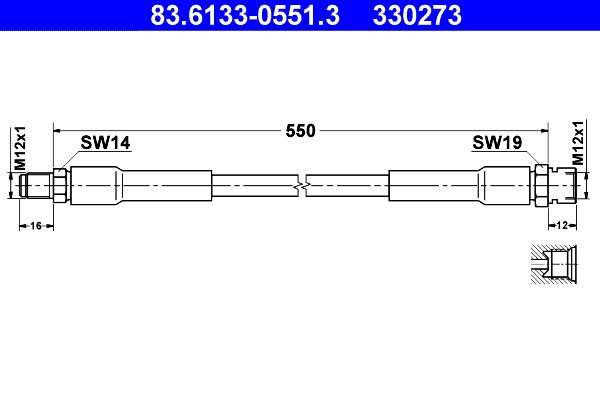 ATE 83.6133-0551.3 Brake Hose