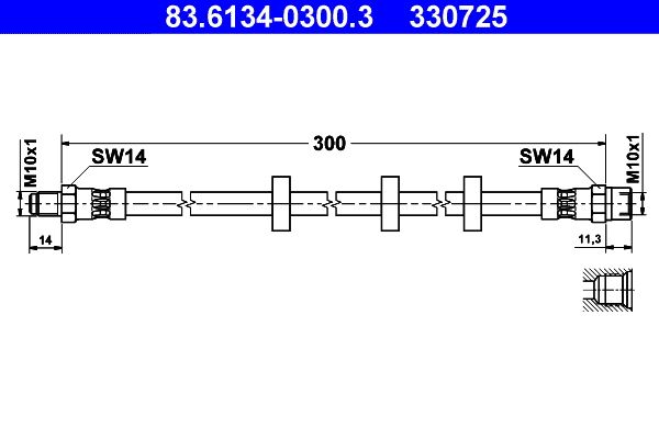 ATE 83.6134-0300.3 Brake Hose
