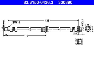 Brake Hose ATE 83.6150-0436.3