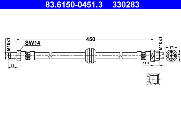ATE 83.6150-0451.3 Brake Hose