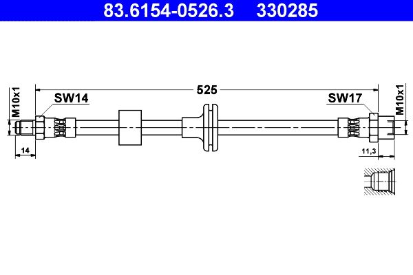 ATE 83.6154-0526.3 Brake Hose