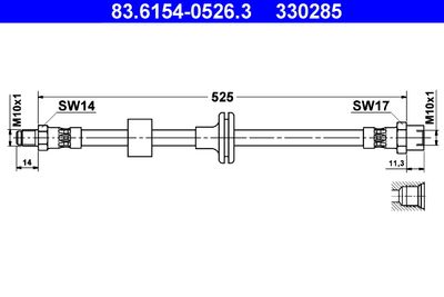 Brake Hose ATE 83.6154-0526.3