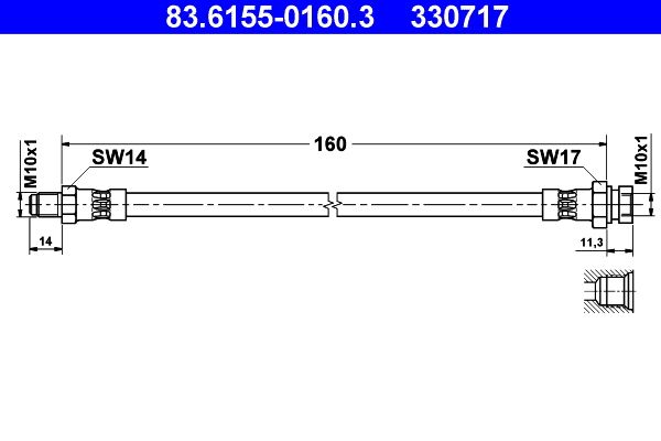 ATE 83.6155-0160.3 Brake Hose