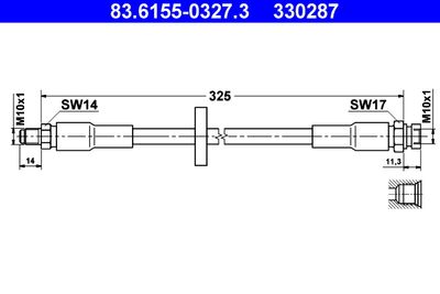 Brake Hose ATE 83.6155-0327.3