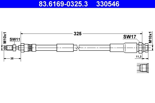 ATE 83.6169-0325.3 Brake Hose