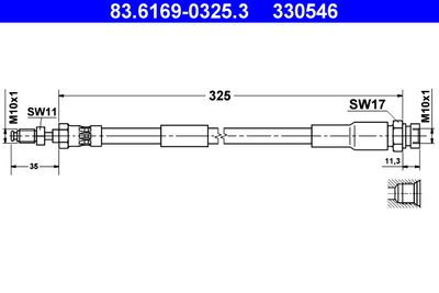 Brake Hose ATE 83.6169-0325.3
