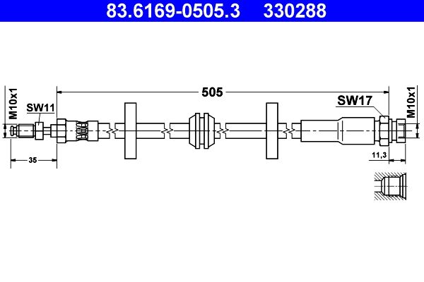 ATE 83.6169-0505.3 Brake Hose