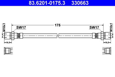 Brake Hose ATE 83.6201-0175.3