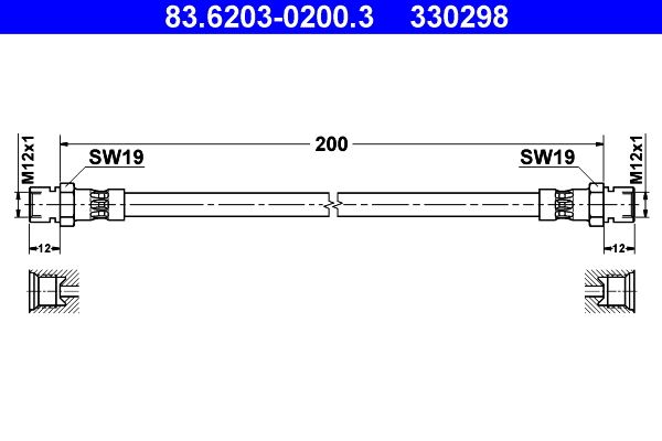 ATE 83.6203-0200.3 Brake Hose
