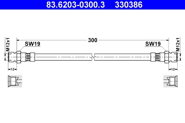 ATE 83.6203-0300.3 Brake Hose