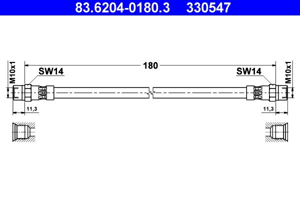 ATE 83.6204-0180.3 Brake Hose