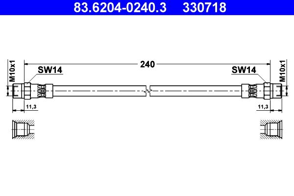 ATE 83.6204-0240.3 Brake Hose