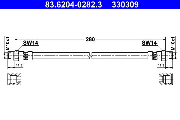 ATE 83.6204-0282.3 Brake Hose