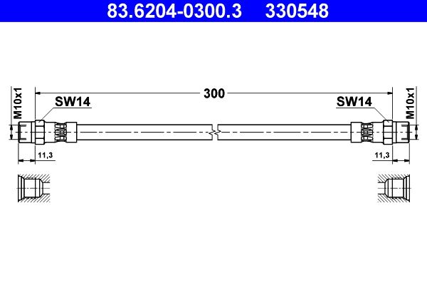 ATE 83.6204-0300.3 Brake Hose