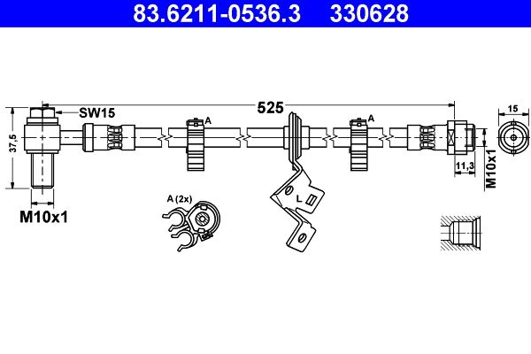 ATE 83.6211-0536.3 Brake Hose