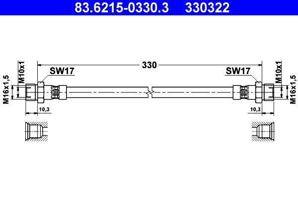 ATE 83.6215-0330.3 Brake Hose