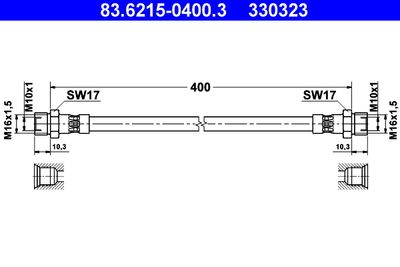 Brake Hose ATE 83.6215-0400.3
