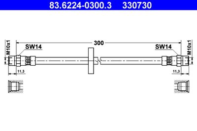 Brake Hose ATE 83.6224-0300.3
