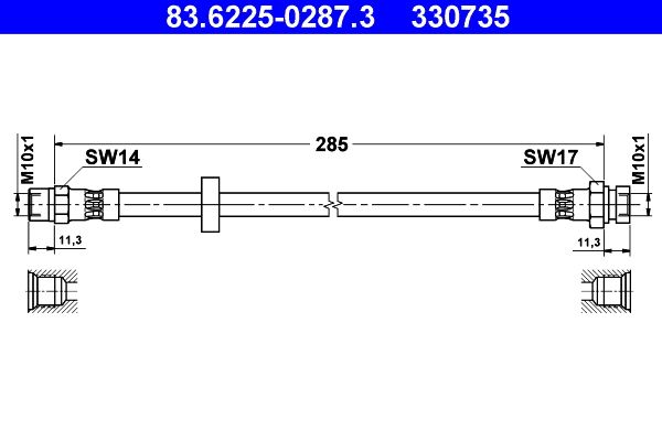 ATE 83.6225-0287.3 Brake Hose