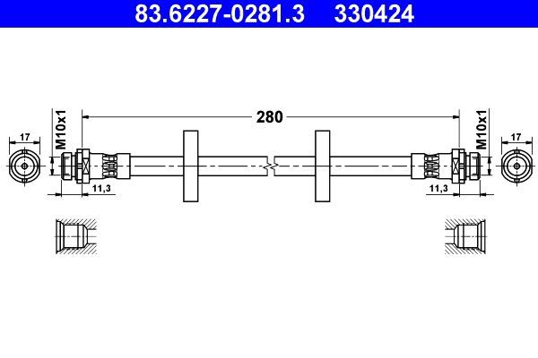 ATE 83.6227-0281.3 Brake Hose