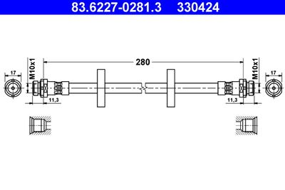 Brake Hose ATE 83.6227-0281.3