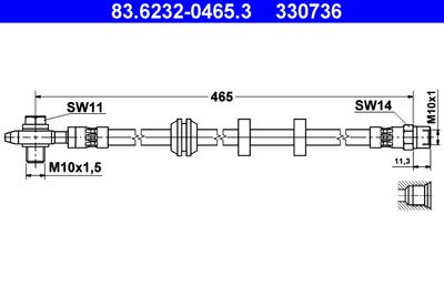 Brake Hose ATE 83.6232-0465.3