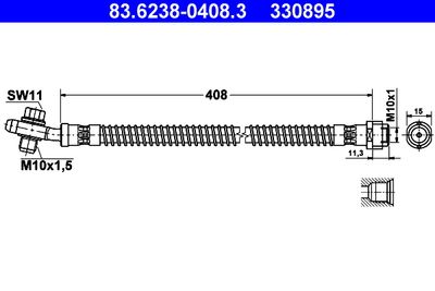 Brake Hose ATE 83.6238-0408.3