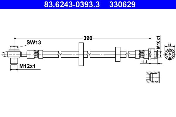 ATE 83.6243-0393.3 Brake Hose