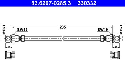 Brake Hose ATE 83.6267-0285.3