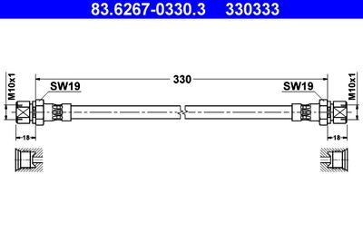 Brake Hose ATE 83.6267-0330.3