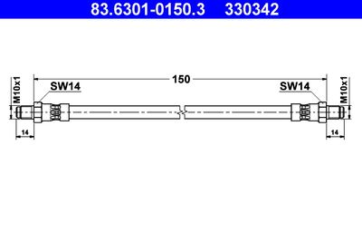 Brake Hose ATE 83.6301-0150.3