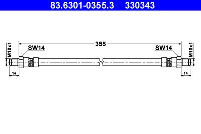 Brake Hose ATE 83.6301-0355.3