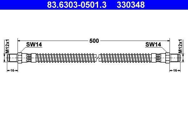 ATE 83.6303-0501.3 Brake Hose