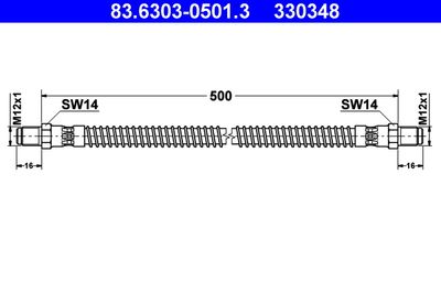 Brake Hose ATE 83.6303-0501.3