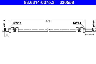 Brake Hose ATE 83.6314-0375.3