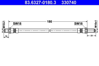 Brake Hose ATE 83.6327-0180.3