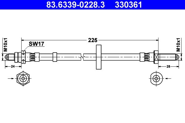 ATE 83.6339-0228.3 Brake Hose