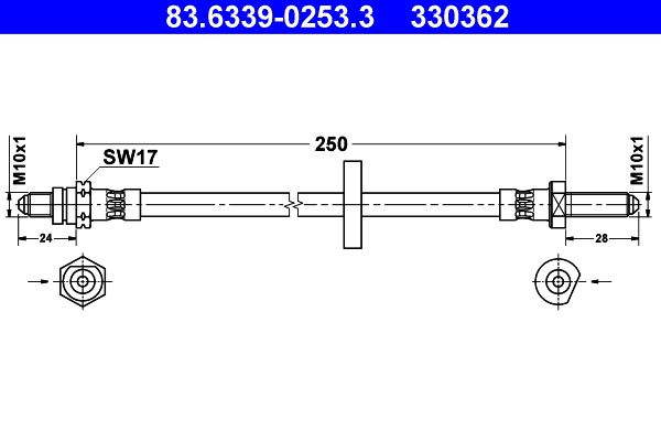 ATE 83.6339-0253.3 Brake Hose