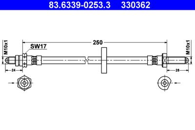 Brake Hose ATE 83.6339-0253.3